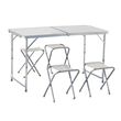NEW CAMP Apella Folding Table with 4 Benches Set, Πτυσσόμενο Τραπέζι Αλουμινίου για Camping με Καρεκλάκια, NEW-186