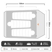 Ορειβατική Σκηνή 3 Ατόμων Oztrail Cradle Tent 3 Person