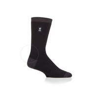 H.H. MENS SOCKS ULTRA LITE HEEL BLACK 6654