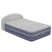 BESTWAY TriTech LoungeLux™ Headboard 229x152x84cm Twin Built-in AC pump, Φουσκωτό Στρώμα Ύπνου Διπλό με Κεφαλάρι & Εσωτερική Τρόμπα, 671BD