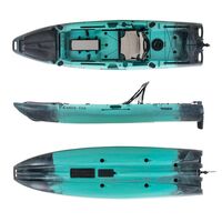 SCK Cargo 320 Μονοθέσιο Pedal Kayak ready με αλουμινίου κάθισμα και τιμονιέρα | Μαύρο-Τυρκουάζ