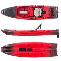 SCK Cargo 320 Μονοθέσιο Pedal Kayak ready με αλουμινίου κάθισμα και τιμονιέρα | Μαύρο-Κόκκινο