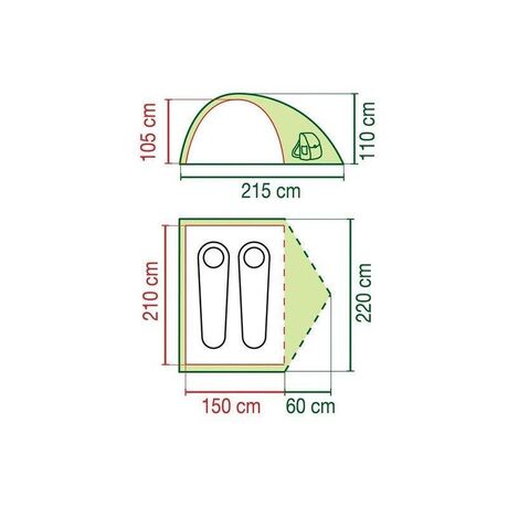 Σκηνή 2 Ατόμων Coleman "Crestline 2L" Μοντέλο 2016