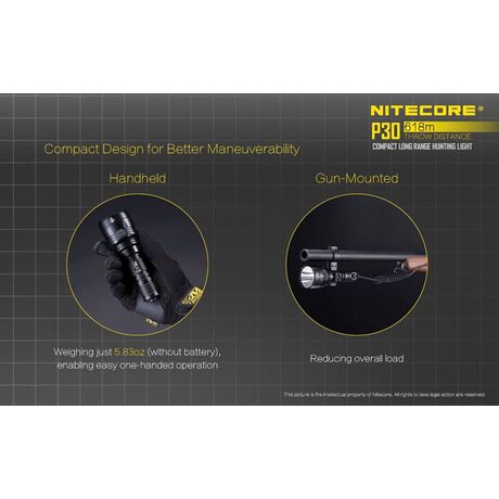 Φακός Led Nitecore Precise P30 Tactical 1000 Lumens