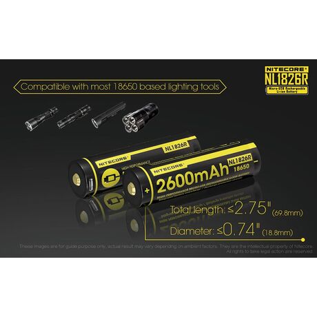 Μπαταρία NITECORE 18650 NL1826R 2600mAh