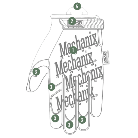 ΓΑΝΤΙΑ MECHANIX, The Original, Foliage green, Size XL