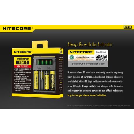 ΦΟΡΤΙΣΤΗΣ NITECORE i4, Τεσσάρων Θέσεων, New