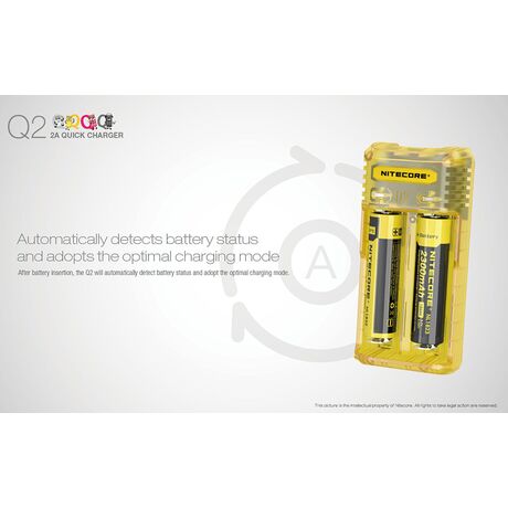 ΦΟΡΤΙΣΤΗΣ NITECORE Q2, Quick charger, 2A,Mango