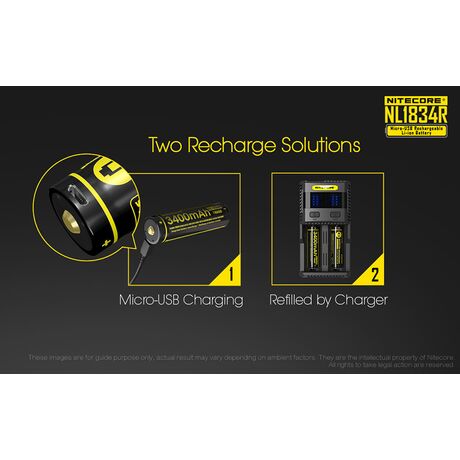 ΜΠΑΤΑΡΙΑ NITECORE 18650 / 3400mAh/Micro USB