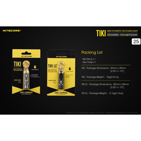 ΦΑΚΟΣ LED NITECORE TIKI LE, Black, 300 lumens