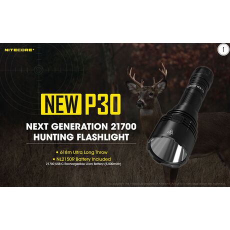 Φακός Led Nitecore Precise P30 + 2150R USB-C