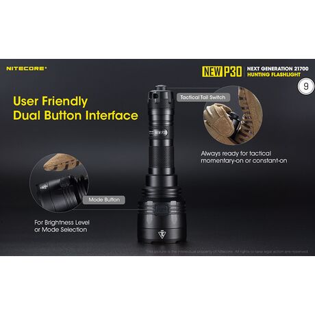 Φακός Led Nitecore Precise P30 + 2150R USB-C