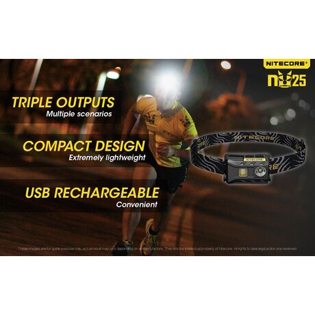 ΦΑΚΟΣ LED NITECORE HEADLAMP NU25, Yellow