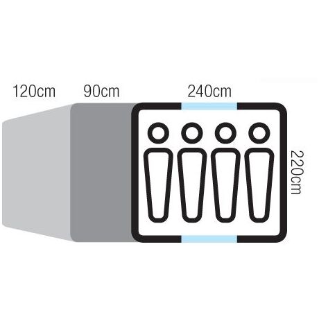 Σκηνή 4 Ατόμων Oztrail Tasman 4V Plus Dome Tent blue