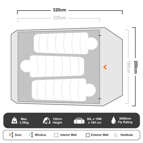 Ορειβατική Σκηνή 3 Ατόμων Oztrail Cradle Tent 3 Person