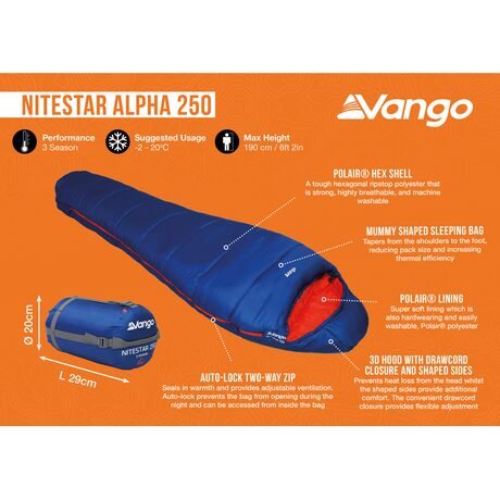 Υπνόσακος Vango Nitestar Alpha 250 /Classic Blue