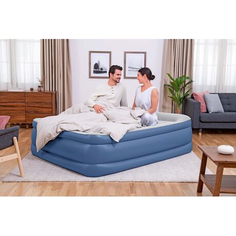 BESTWAY TriTech Quenn 203x152x56cm Twin Built-in AC pump, Φουσκωτό Στρώμα Ύπνου Διπλό με Εσωτερική Τρόμπα, 67614