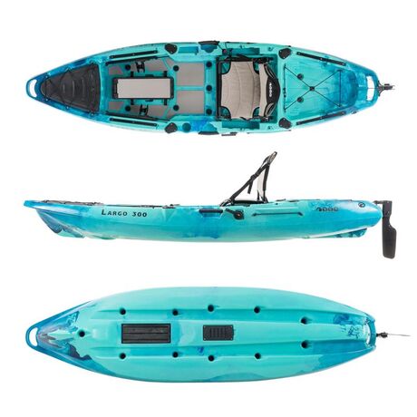 SCK Largo 300 Μονοθέσιο Pedal Kayak ready με αλουμινίου κάθισμα και τιμονιέρα | Μπλε-Τυρκουάζ
