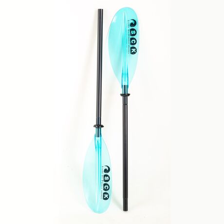 Κουπί καγιάκ σπαστό σε 4 μέρη 225cm αλουμινίου με διάφανες τυρκουάζ λεπίδες SCK