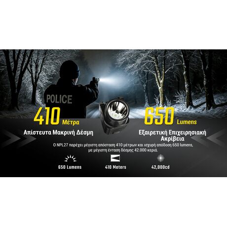 ΦΑΚΟΣ LED NITECORE NPL27, 650lumens