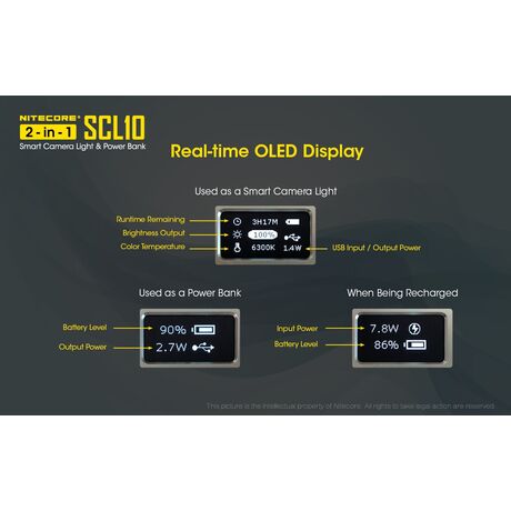 POWER BANK + CAMERA LIGHT 2in1 NITECORE SCL10